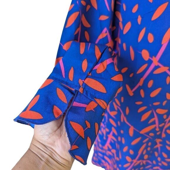 New Buckhead Bettie Shift Mini Dress Royal Blue Printed Size Medium Floral - Picture 4 of 9